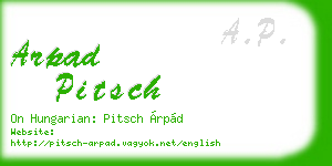 arpad pitsch business card
